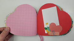 Handmade Junk Journal Heart Shaped Valentine’s – Flamingo