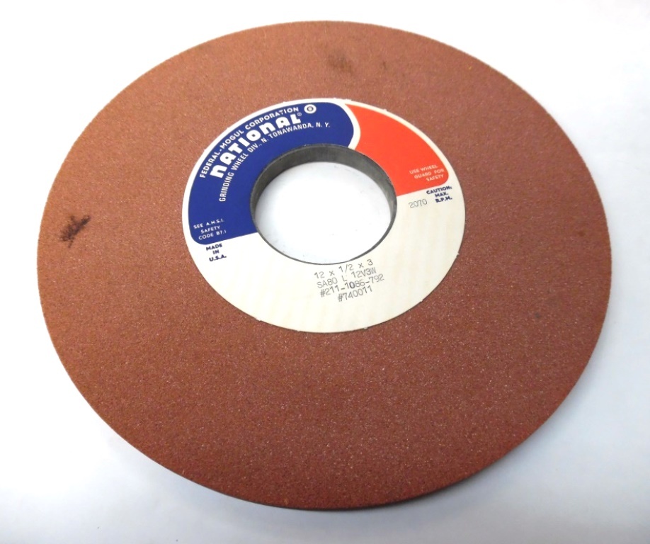 FEDERAL MOGUL NATIONAL GRINDING WHEEL 12 X 1/2 X 3, SA80 L 12V3W, 2070 RPM MAX