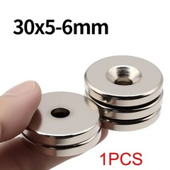 10pcs N53 Strong Countersunk Ring Magnets 30×5-6mm Hole Rare Earth Neodymium
