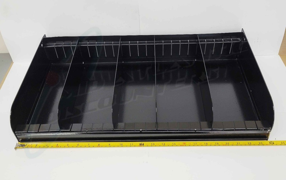 NSI Sheet Metal Shelf Bin 2′ Black for Interchangeable Displays with Dividers