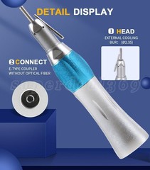 1-10PC Dental Surgical Straight Handpiece 1:1 NoseCone With External Nozzle Pipe
