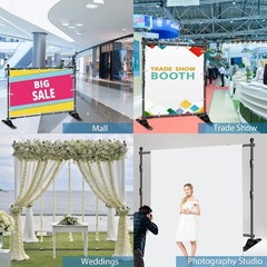 8×10 ft Banner Stand Heavy-Duty Backdrop Stand Telescopic Adjustable Repeat Step
