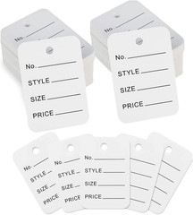 Jijacraft 1000Pcs Price Tags White Clothing Tags for Retail Small Kraft Paper