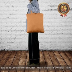 TOPDesign 24-Pack Economical 16″x15″ Khaki Cotton Tote Bags, Medium,