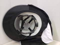 Black Hard Hat Sun Shade Visor Full Brim Mesh Neck REFLECTIVE STRIPE (NEW DESIGN