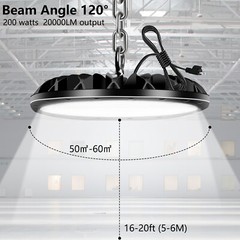 6 Pack 200W UFO Led High Bay Light Commercial Industrial Warehouse Factory Light