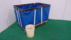 Vinyl Basket Truck – 54″ x 34″ x 37″ – Industrial Laundry Material Handling Cart