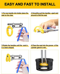 Hydraulic Seal Installation Tools, Hydraulic Cylinder Piston Repair Seal Kit, U-