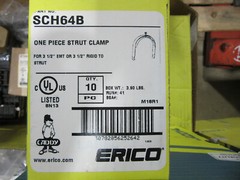 (10) Erico Caddy SCH64B One Piece Strut Clamp 3-1/2″ EMT/RIDGID NEW! Fresh Stock