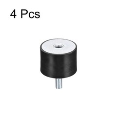 4pcs Rubber Mount M8 Male/Female Vibration Isolator Shock Absorber D40mmxH30mm