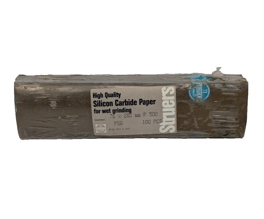 Struers Silicon Carbide Paper Wet Grinding P500 76x280mm 100 pcs RS-31132 NOS