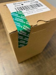 CLEANED & SANITIZED Tamper Resistant Labels | 0.75″ x 3.5″ Inch | 500 Pack