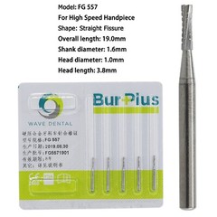 Wave Dental Carbide Burs High Speed Friction Grip FG 556 557 557L 558 Midwest