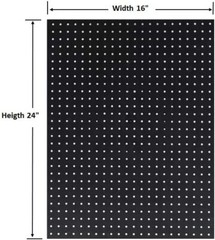 WallPeg (4) Black Plastic Pegboard Panels – 96” Wide Garage Tool Pegboard
