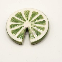 Full Lime Slice, Porcelain Set of 3 ea. Props, Display, For Gel Candle Drink
