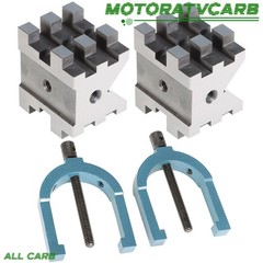 ALL-CARB Machinist V-Blocks 2-3/8″ × 2-3/4″ × 2″ Clamp Set Hardened Steel