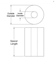 QTY20 #8 3/16 ID x 3/8 OD x 1/4 L ESSENTRA 13SP165 NYLON ROUND SPACER STANDOFF