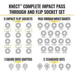 Klein Tools 65500KNECT Complete Impact Pass-Through Flip Socket Set 39-Piece NEW