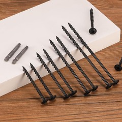 #14 X 5 Inch Lag Screws (57Pcs) 2Lb. Structural Wood Screw, Black, Carbon Steel