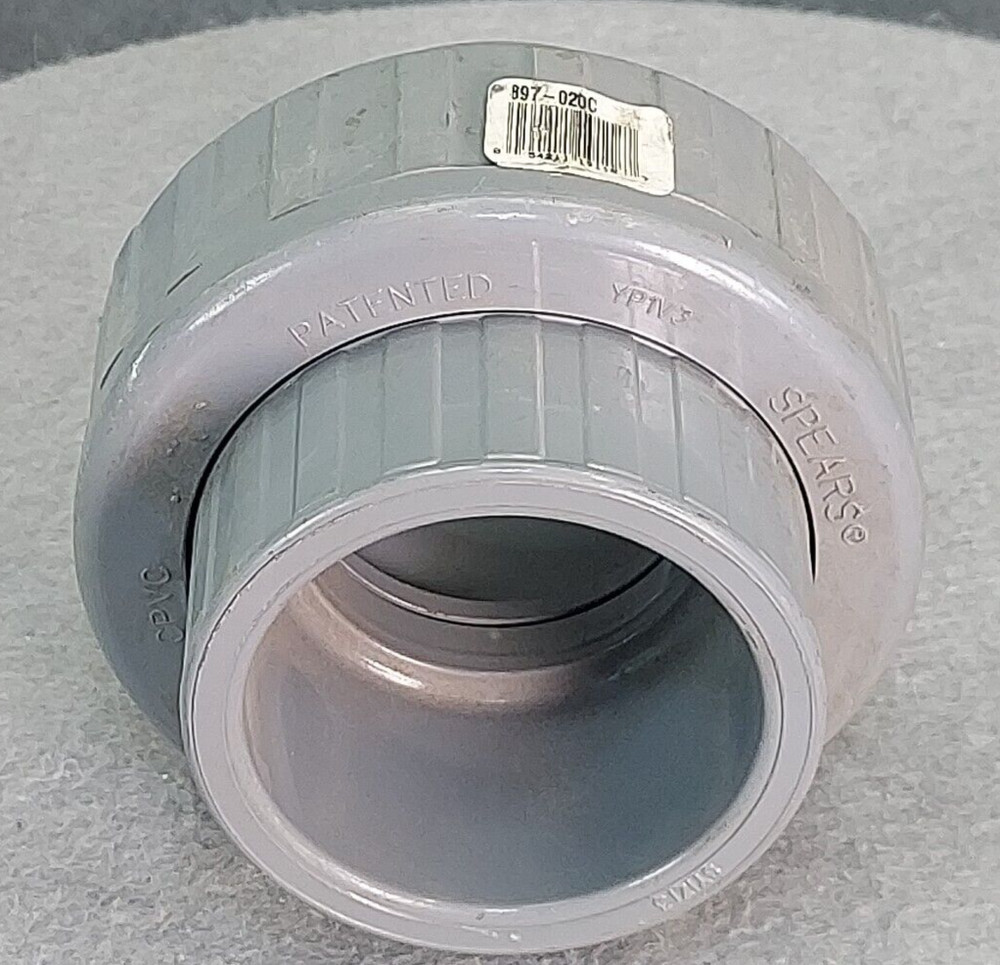 Spears® 897-020C 2″ Union Socket x Socket SCH 80 YP1V3 CPVC EPDM O-Ring GLUE