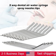 Dental 3 Way Air Water Syringe 2 Nozzles Triple Way Spray Handpiece USA