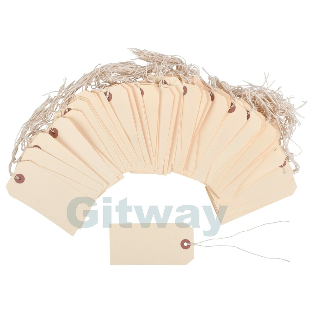 100 Manilla Tags 4 3/4″ x 2 3/8″ Size 5 Inventory Shipping Hang Tag with String