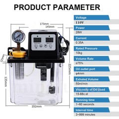 110V CNC Electromagnetic Lubricant Pump Auto Digital Lubricating Oil Pump 1L New