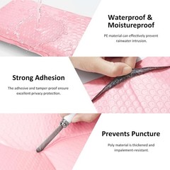 Durable 4×8 Bubble Mailers in Light Pink – 50 Pcs of Reliable Shipping Envelopes