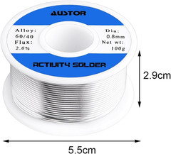 60-40 Tin Lead Rosin Core Solder Wire for Electrical Soldering (100G, 0.8Mm)