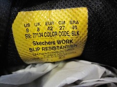 Skechers WORK Slip Resistant/Air Cooled/Memory Foam Black Leather Shoes Men’s 9