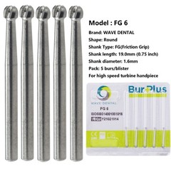 Wave Dental Carbide Burs Round for High Speed Handpiece FG 1/4 1/2 2 4 6 8 Prima