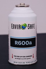 R-600a Refrigerant Inverted Piercing 6 oz Case/12, Brass Gauge