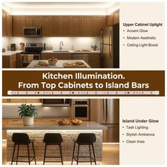 cambk Hardwired Under Cabinet Lighting for Kitchen,24inch120V 24in, White