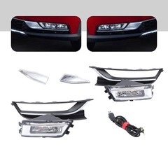 Pair Front Halogen Fog Lights Lamps with Bezels & TrimFor VW Passat 2012-2015 11