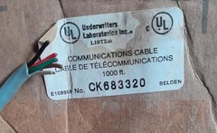 850′ feet belden E108998 20 awg copper stranded 5 conductor