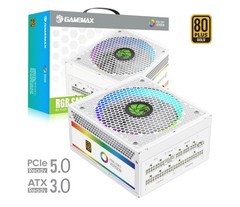 GAMEMAX 1050W ATX 3.0 PCIE 5.0 ARGB Smart 80+ Gold Power Supply UNIT (PSU) WHITE