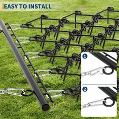 ATV Tractor Drag Harrow 4×4 ft & 5×4.5 ft, 3/8″ & 1/2″ Teeth, Tow-Behind Grading