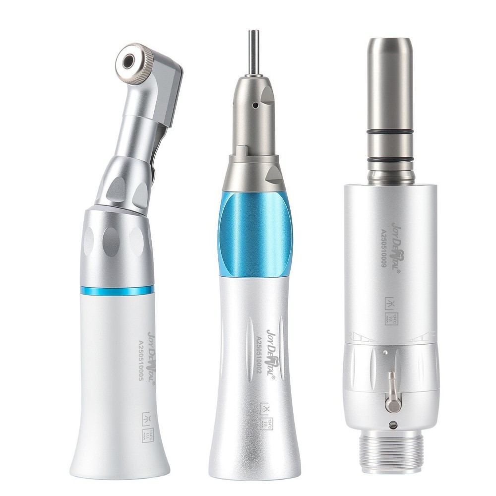 Dental Low Speed Straight Handpiece Kit Latch Contra Angle Air Motor 2/4 Holes