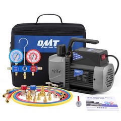 4CFM OMT Air Vacuum Pump HVAC Manifold Gauge Set AC A/C Refrigeration Kit Combo