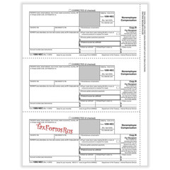 2025 IRS Tax Form 1099-NEC Laser 12 recipients+(2)1096 #N6103 – 3UP 4pt NO Env
