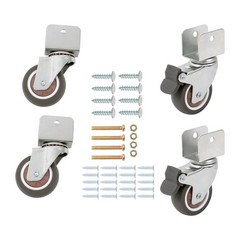 4 Pcs 2″ Casters U-Shaped Bracket Furniture Wheels (2 with brake&2 without)