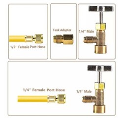 1/2″Acme 1/4″SAE Puncture Refrigeration Can Tap Tank Adapter Dispensing Valve US