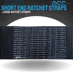 USA 3″ 4″ Ratchet Tie Down Short Fixed End Strap w/ J Hook for Flatbed Truck