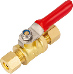 Lead-Free Brass Mini Ball Valve Shut off Switch,1/4 Inch Compression by 1/4 Comp