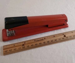 Vtg Swingline Stapler Red Model 401 Metal New York USA DME office space