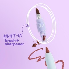 Kosas Hotliner Retractable Lip Liner Pencil Built-In Brush Sharpener – Easy