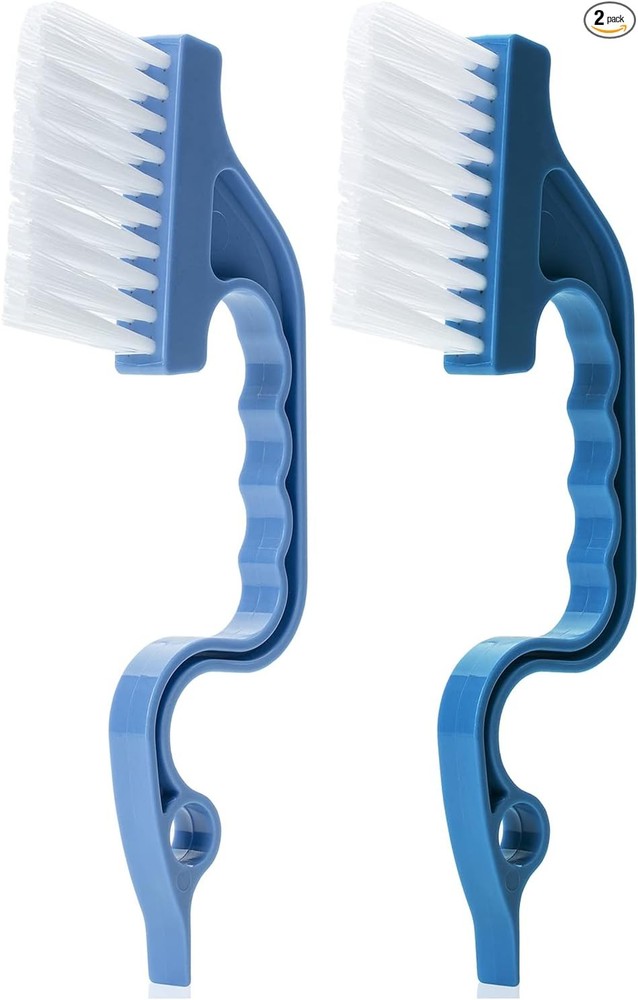 Window Track Cleaning Brush with Ergonomic Hadle and Built-in Scraper, Multipur
