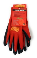 12 Pair Diesel Safety Gloves Latex or Nitrile Coated Grip Cut Resistant Gloves