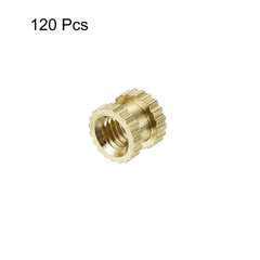 M3 x 4mm(L) x 5mm(OD) Female Thread Brass Knurled Threaded Insert, 120Pcs