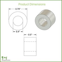 Aluminum Spacer 3/4″ OD x .40″ ID x 1/2″ Long-Round Length
